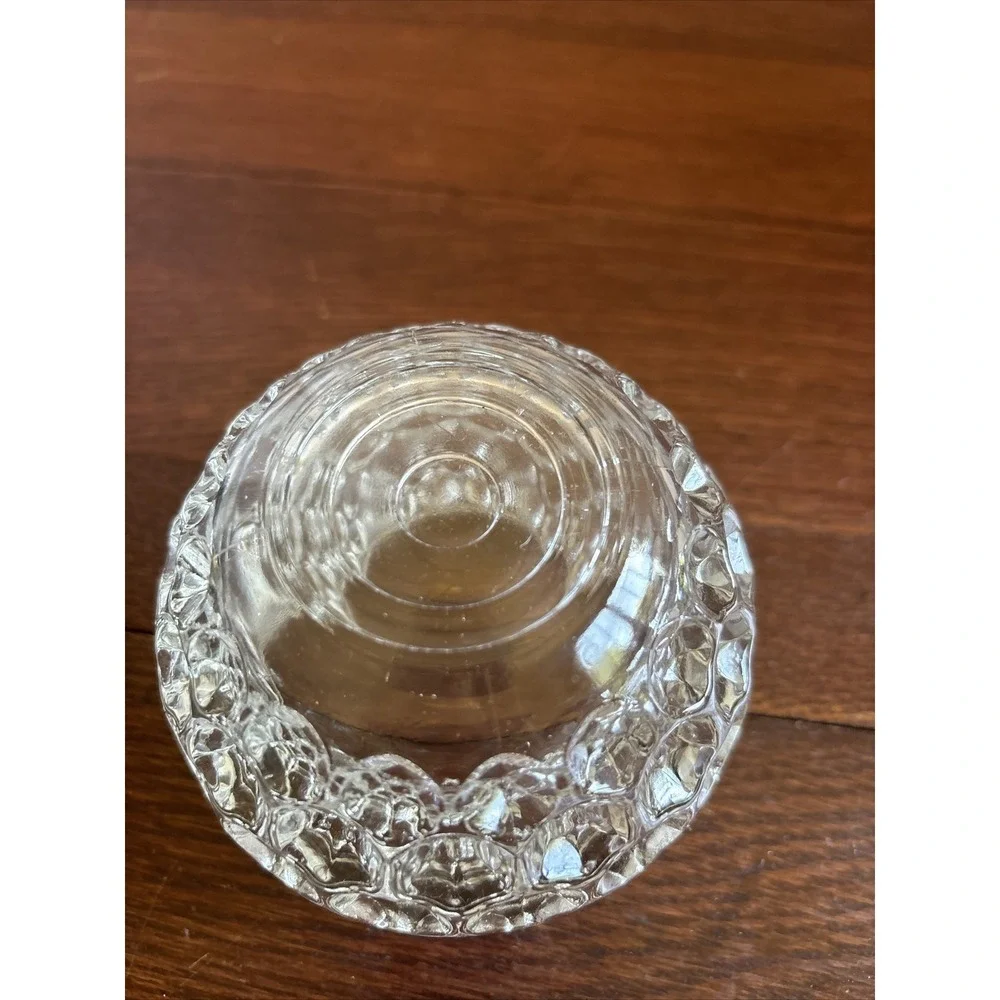 Fitz & Floyd Optic Crystal Glass Votive Candlestick candle holder Coin Dot